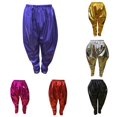 thumbnail image 1 of WERYOUNG Kids Boys Girls Metallic Harem Dance Pants Loose Fit Tapered Leg Trousers Girls Fashionable Bottoms 3-4 Years, 1 of 7