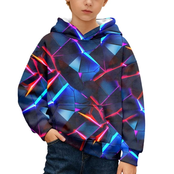 WERYOUNG Kids Graphic Hoodies For Boys Printed Cool Pullover Long Sleeve Hooded Sweatshirt Fashion Hoody Tops Comfortable Everyday Wear 3-4 Years