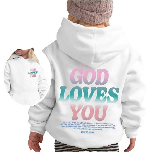 WERYOUNG Kids Hoodie Pullover Boys Girls Casual Letter Printed Long Sleeve Hooded Sweatshirts Children's Hoodies Comfortable Tops 5-6 Years