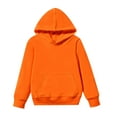 thumbnail image 1 of WERYOUNG Kids Hoodies Pullover Solid Color Long Sleeve Hooded Sweatshirt Pullover For Boys Girls Hoodie Tops Fashion Spring Clothes 6-7 Years, 1 of 2