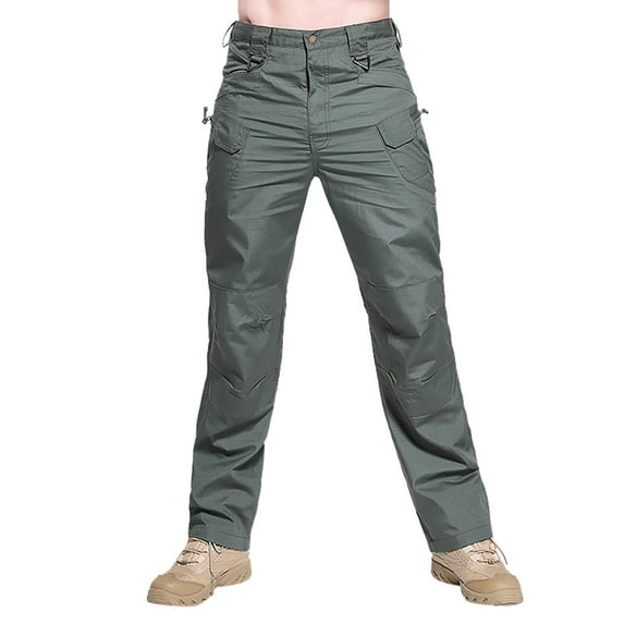 WERYOUNG Men Gingham Cargo Pants Casual Outdoor Sweatpant Trousers Cozy Bottoms, Army Green, XXXL