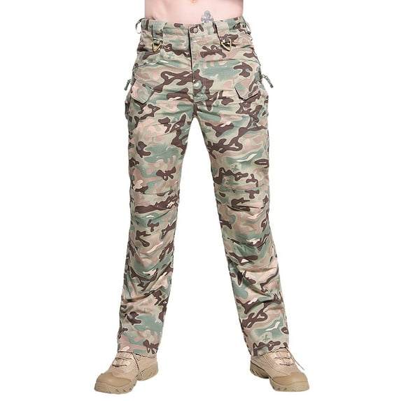 WERYOUNG Men Gingham Cargo Pants Casual Outdoor Sweatpant Trousers Soft Bottoms, Camouflage, XXL