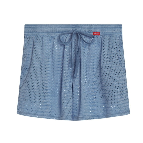 WERYOUNG Men Solid Color Medium Pants String Mesh Thin Loose Stylish Pocket Stretch Plus Size Sports Shorts Breathable Trunks, Light Blue, M