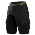 thumbnail image 1 of WERYOUNG Men Summer Shorts Pockets Cargo Sports Pocket Button Pants Trousers Stylish Trunks, Black, 29, 1 of 2