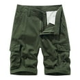 thumbnail image 1 of WERYOUNG Men Summer Solid Color Casual Wash Pocket Cargo Shorts Relaxed Fit Trunks, Army Green, 32, 1 of 4