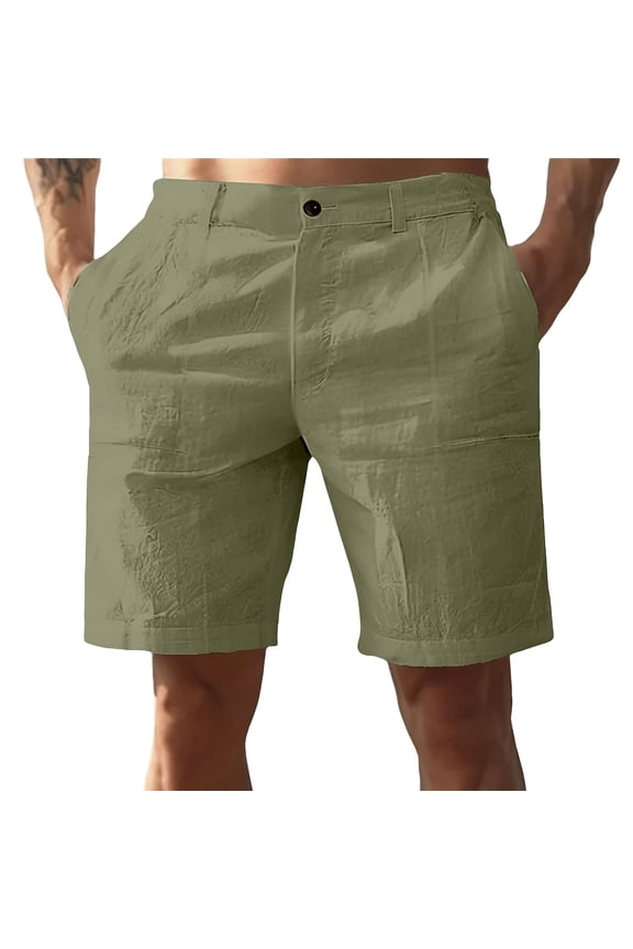 Men's Casual Shorts Solid Color Elastic Waist Everyday Wear Comfort Fit Shorts With Multiple Pockets Outdoor Hiking Soft Breathable Bottom