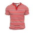 thumbnail image 1 of WERYOUNG Men's T-Shirts Carnival Short Sleeve V Neck Classic Striped T Shirts Daily Wear Comfort Fit Tee Shirt Home Lounging Trendy Versatile Top, 1 of 3