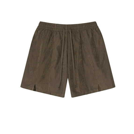 WERYOUNG Mens Athletic Shorts Casual Loose Fit Solid Color Beach Shorts Running Shorts Male Stylish Beachwear Shorts,Coffee,M