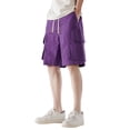 thumbnail image 1 of WERYOUNG Mens Solid Color Loose Cargo Shorts Plus Size Fashionable Casual Sports Straight Pants Trousers Breathable Trunks, , L, 1 of 6