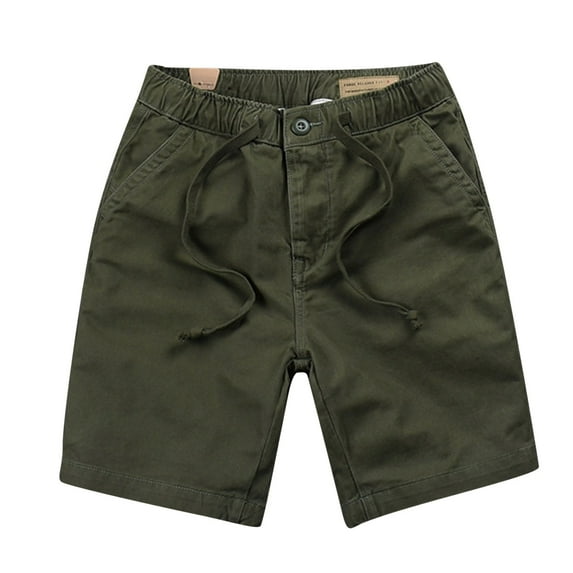 WERYOUNG Mens Summer Elastic Waist Casual Shorts Solid Color Shorts Drawstring Pants Trousers Relaxed Fit Trunks, Green, XXXL