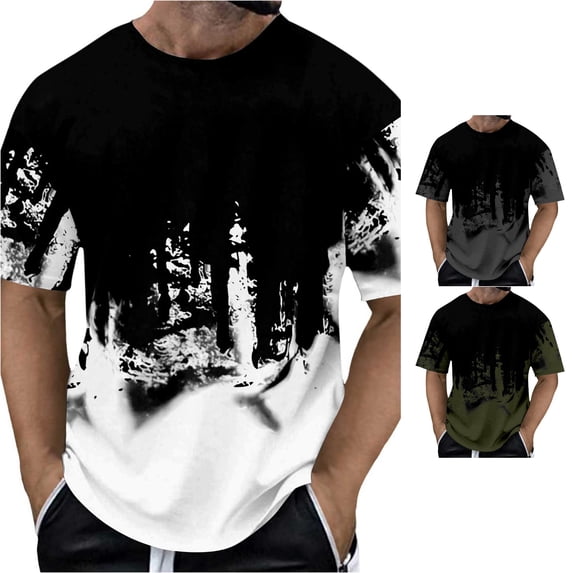 WERYOUNG Mens T-Shirts Summer Fashion Printed Graphic T Shirts Short Sleeve Crewneck Tees Versatile Top XL