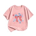 thumbnail image 1 of WERYOUNG Patriotic Graphic T Shirts For Girls Round Neck Short Sleeve Festival Tee Fourth Of July Celebration T-Shirts Home Lounging Stylish Tops, 1 of 4