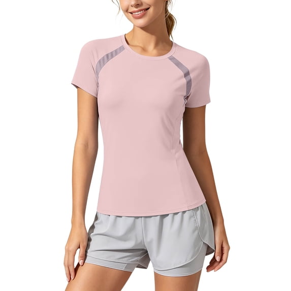 WERYOUNG Performance Short Sleeve T Shirts For Women Breathable Athletic Workout Tees Versatile Tops M