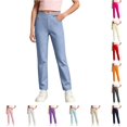 thumbnail image 1 of WERYOUNG School Uniform For Girls Elastic Waist Solid Color Straight Leg Trousers Kids Comfortable Back To School Pants 11-12 Years, 1 of 6