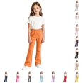 thumbnail image 1 of WERYOUNG School Uniform For Girls High Waist Lined Warm Flared Leg Trousers Kids Slim Fit Back To School Pants 5-6 Years, 1 of 4