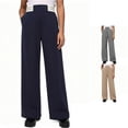 thumbnail image 1 of WERYOUNG School Uniform For Girls Striped Elastic Waist Wide Leg Trousers Kids Stretchy Back To School Pants 15-16 Years, 1 of 5