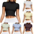 thumbnail image 1 of WERYOUNG Seamless Yoga Short Sleeve T Shirts For Women With Front Zipper Lightweight Breathable Running Gym Tees Versatile Tops L, 1 of 6