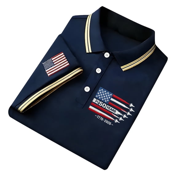WERYOUNG Short Sleeve Patriotic Shirts Red White Blue Graphic Collared Shirt USA Fourth Of July Celebration Button Down Shirts Versatile Top L