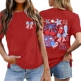 thumbnail image 1 of WERYOUNG Stars And Stripes Graphic T Shirt For Women Short Sleeve Crew Neck Patriotic Tee Fourth Of July USA Celebration T-Shirts Home Lounging Stylish Top XL, 1 of 4