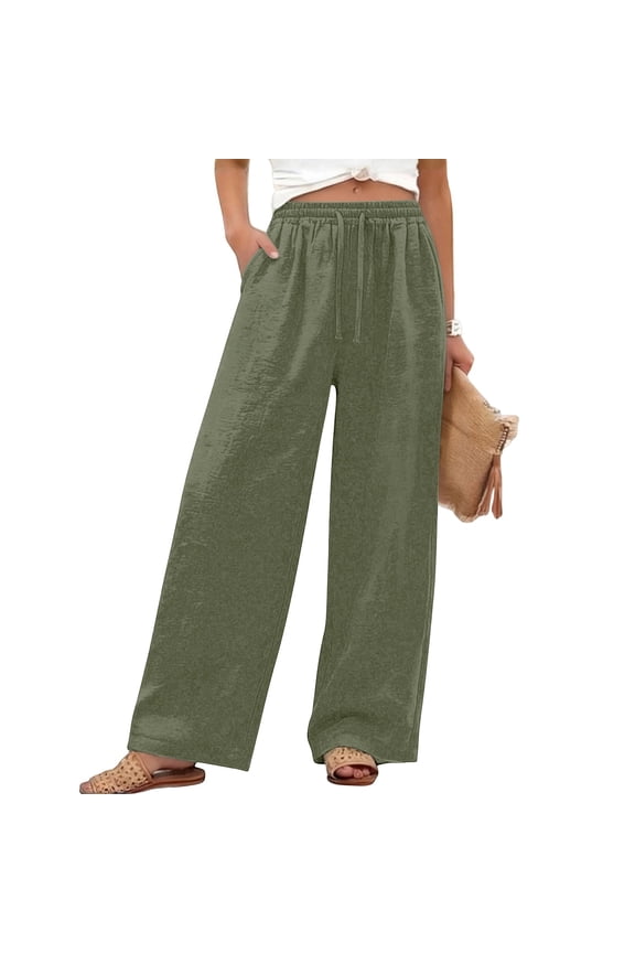 Straight Leg Casual Pants For Women Everyday Wear Stretch Loose Fit Trousers Holiday Vacation Comfortable Bottoms