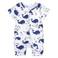 thumbnail image 1 of WERYOUNG Summer Baby Short Sleeved Print Double Zipper Boys Baby Romper Onesie Bodysuit, D, 18-24 Months, 1 of 3