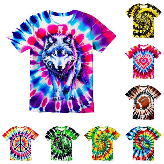 WERYOUNG Summer Tie Dye T Shirt For Boys Tie Dye Short Sleeve Crewneck Tees For Boys Stylish Top 2-3 Years