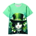 thumbnail image 1 of WERYOUNG Summer Toddler Boys Girls Short Sleeve St. Patrick's Day Prints T Shirt Tops Clothes, Army Green, 3-4 Years, 1 of 3