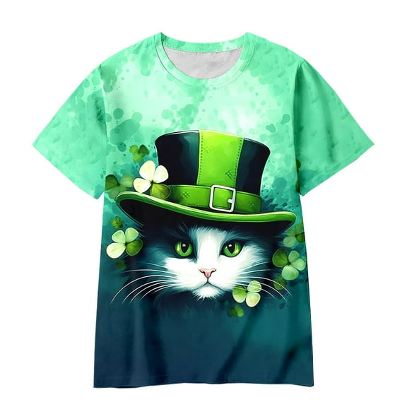 WERYOUNG Summer Toddler Boys Girls Short Sleeve St. Patrick's Day Prints T-Shirt Tops Tee, Green, 5-6 Years