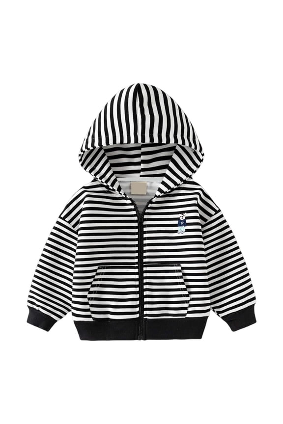 Toddler Boys Hoodies Jacket Cartoon Long Sleeve Full Zip Hooded Sweatshirts Lightweight Outerwear For Children Clothes Daily Wear 5-6 Years