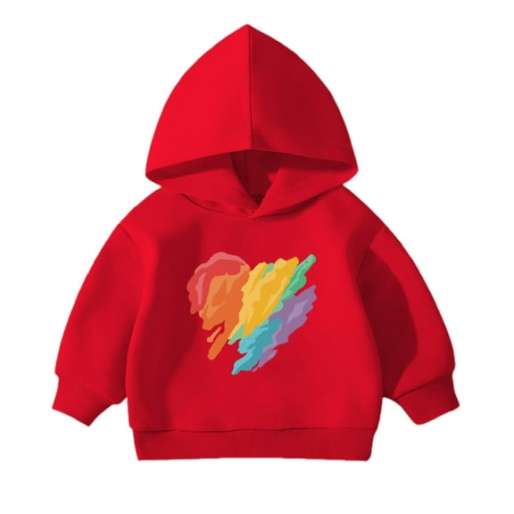 WERYOUNG Toddler Boys Valentines Hoodies Sweatshirts Cartoon Print Long Sleeve Hooded Sweatshirt Pullover For Daily Wear School And Playwear 18-24 Months