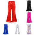 thumbnail image 1 of WERYOUNG Toddler Girls Boys Sparkly Sequins Pants High Waist Stretch Flared Pants Trousers Kids Back To School Stage Performance Stylish Bottom 12-14 Years, 1 of 5