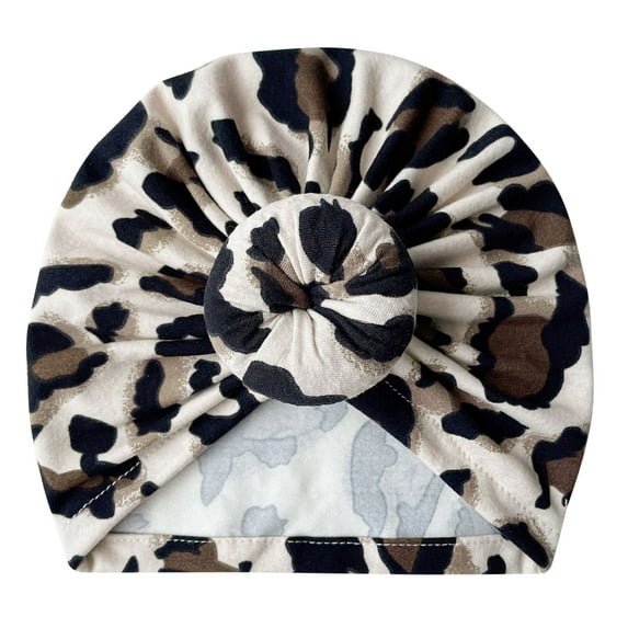 WERYOUNG Toddler Baby Boys Girls Leopard Print Cap Beaniess Knotted Elastics Turban Hat, E, One Size