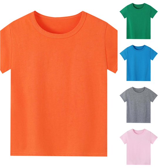 WERYOUNG Toddler Kids Girls Boys T Shirts Short Sleeve Crew Neck Solid Color Basic T-Shirt Casual Summer Tees Soft Tops 3-4 Years