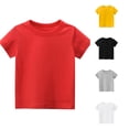 thumbnail image 1 of WERYOUNG Toddler Kids Girls Boys T Shirts Short Sleeve Crewneck Solid Color Basic T-Shirt Casual Summer Tees Versatile Tops 3 Years, 1 of 6