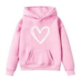 thumbnail image 1 of WERYOUNG Valentines Hoodie For Boys Girls Long Sleeve Hooded Sweatshirt Kids Heart Printed Graphic Hoodies Casual Pullover Fashion Hoody Tops 7-8 Years, 1 of 3