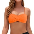 thumbnail image 1 of WERYOUNG Women Bandeau Bikini Tops Strapless Swimsuit Tops Summer Tropical Brazilian Vacation Swimwear Beachwear Comfort Orange S, 1 of 6