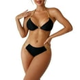 thumbnail image 1 of WERYOUNG Women High Waisted Golden Bikini Sets 2PCS Swimsuit Back Tie Knot Bathing Suit Summer Tropical Brazilian Vacation Swimwear Beachwear Trendy Black XL, 1 of 8