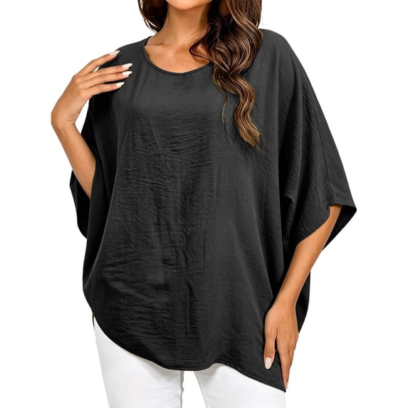 WERYOUNG Women's Asymmetrical T Shirt Fashion Solid Color Crew Neck T-Shirts Short Sleeve Casual Tee Outdoor Activities Comfortable Tops L
