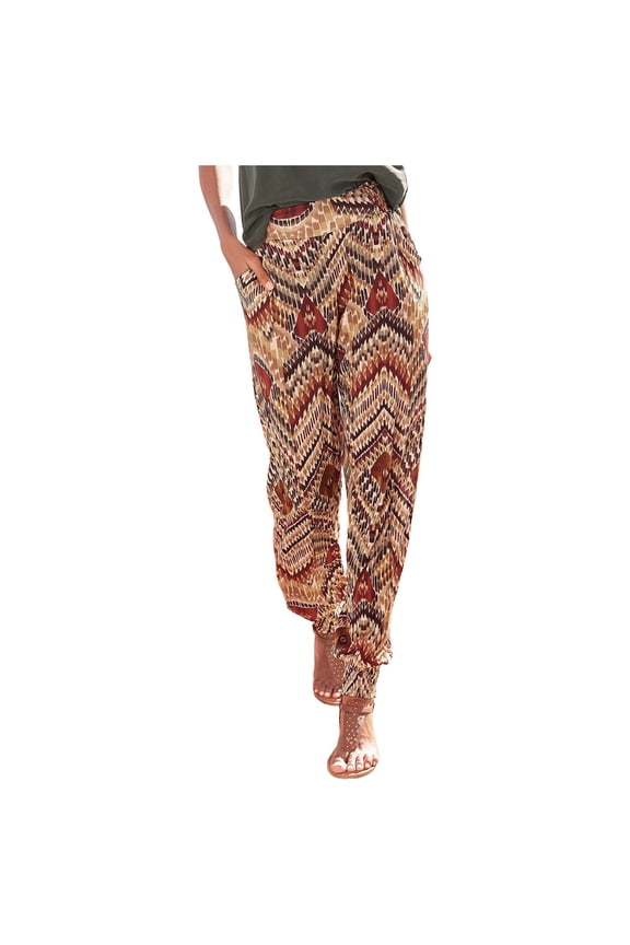 Women's Casual Pants High Waist Floral Print Everyday Wear Elegant Boho Beach Trousers With Pockets Home Lounging Soft Breathable Slacks