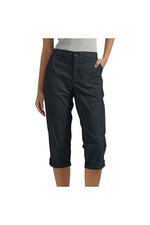 Women's Casual Pants Solid Color High Waist Daily Wear Comfort Fit Straight Leg Cargo Trousers With Button Front Outdoor Activities Soft Cozy Pant