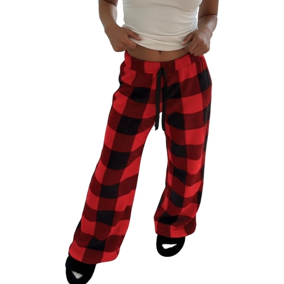 WERYOUNG Women's Pants Casual Casual Flannel Wide Leg Pants Loose Fit High Waist Trousers For Fall Winter Comfort Warm Soft Slacks