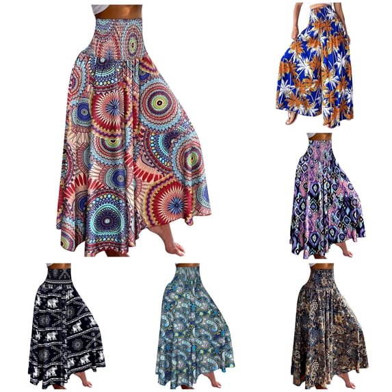 WERYOUNG Women's Pants Elegant Floral Print High Waist Wide Leg Pants Casual Loose Fit Trousers Palazzo Pants For Women Soft Bottom XXL