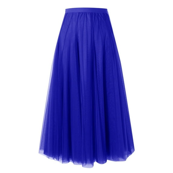 WERYOUNG Women's Skirts Carnival Solid Color High Waist Fashion Mesh A Line Big Swing Skirt Party Night Comfortable Cozy Skirt