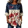 thumbnail image 1 of WERYOUNG Women's Summer Casual Short Sleeve T Shirt With Tie Patriotic American Flag Tees 250th Anniversary USA Celebration T-Shirt Holiday Vacation Comfortable Tops L, 1 of 4