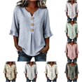 thumbnail image 1 of WERYOUNG Women's T Shirts Half Sleeve V Neck Floral Print T-Shirts Summer Fashionable Tees For Everyday Casual Wear Comfortable Tops S, 1 of 4