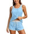 thumbnail image 1 of WERYOUNG Women's Two Piece Tankini Swimsuit Loose Fit Top With Sporty Swim Shorts Comfortable Athletic Swimwear Swimming Training Versatile Beachwear, 1 of 7