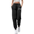 thumbnail image 1 of WERYOUNG Womens Baggy Pants Bow Print Sweatpants Casual Straight Leg Joggers Elastic Waist Workout Athletic Pants Comfortable Trousers, 1 of 4
