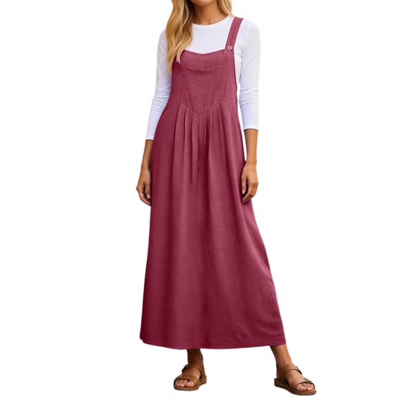 WERYOUNG Womens Summer Casual Strappy Dresses With Pockets And Pleated Flowy Long Maxi Dress For Dinner Party Versatile Sundresses