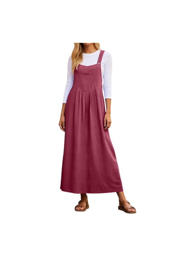 Womens Summer Casual Strappy Dresses With Pockets And Pleated Flowy Long Maxi Dress For Dinner Party Versatile Sundresses