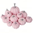 thumbnail image 1 of WESAPPINC Artificial Pumpkins,12PCS Pink Fake Pumpkins Assorted Pumpkins Large Faux Harvest Pumpkins for Autumn Thanksgiving Halloween Seasonal Holiday Decor Decoration (12PCS Small Pink Pumpkins), 1 of 4